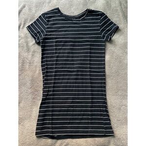 Ardene Black and White Striped T-shirt Dress